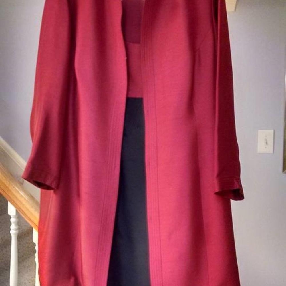 Spiegel 2 Piece Silk Coat Dress - Red and Black